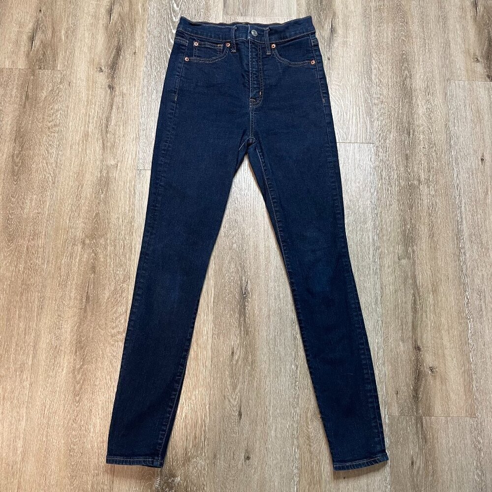 Gap 1969 Womens Jeans Size 4 27 Blue Denim Medium Wash True Skinny Fits 26x27